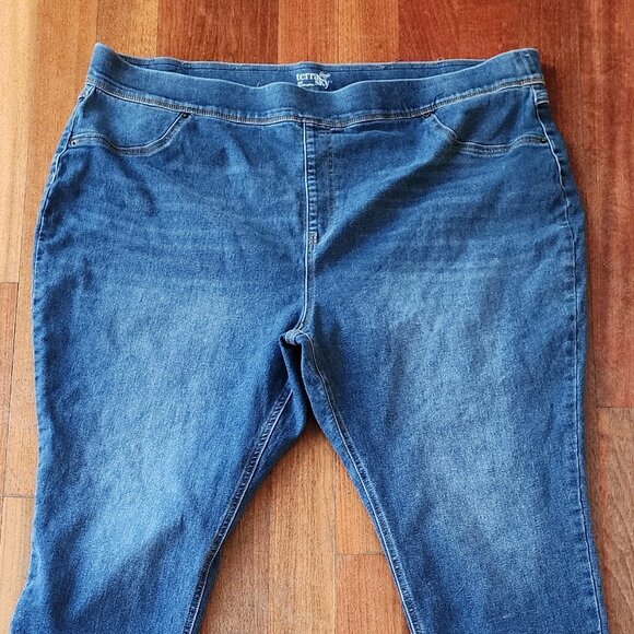 Terra & Sky Blue Faded Stretch Waist Plus Size Jeans Size 3X - Picture 4 of 11